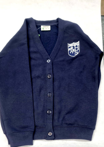 HPS NAVY CARDIGAN WITH LOGO